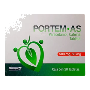 PORTEM-AS (PARAC/CAFE 500MG/50MG) 20TABS