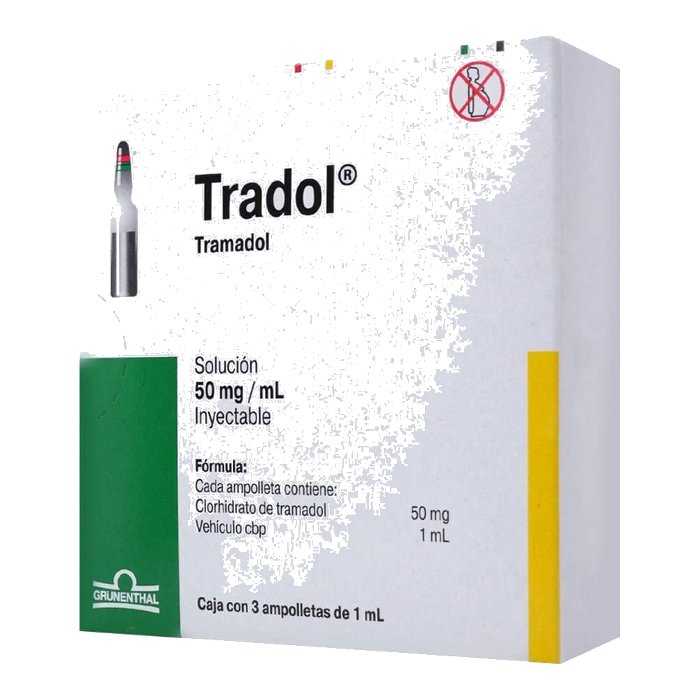 Tradol 50 Mg 3 Frasco Ámpula 1 Ml
