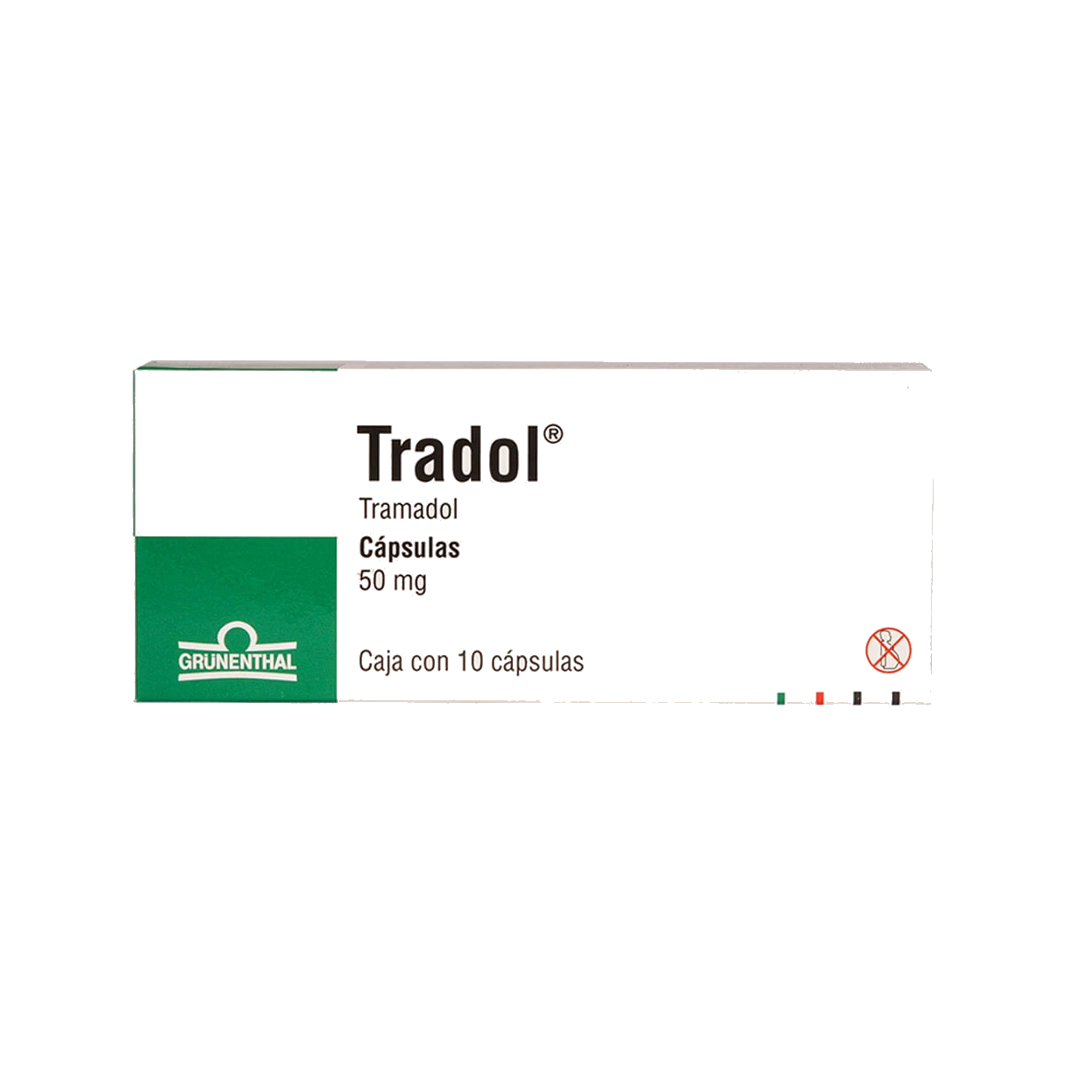 Tradol Tramadol Grunenthal Caja Con 10 Cápsulas De 50 mg