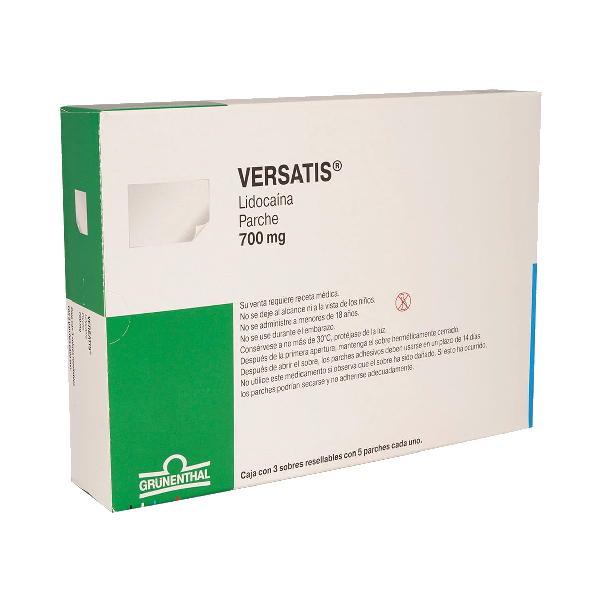 Versatis 700 Mg 3 Sobres 5 Parches