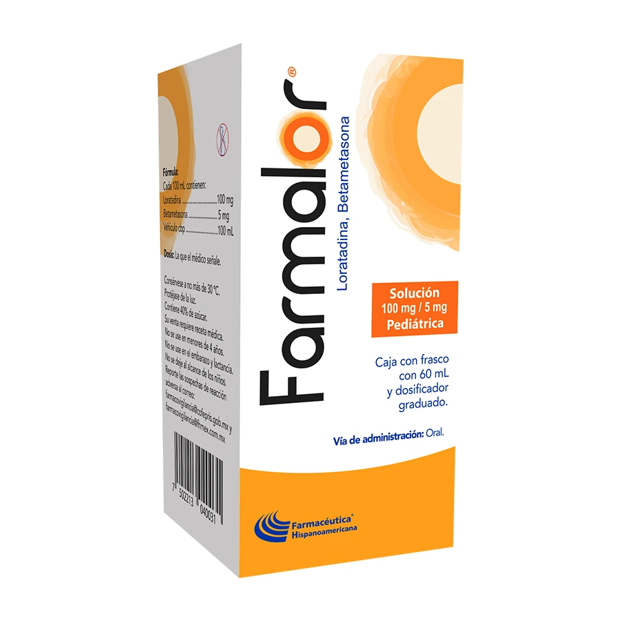 Farmalor Loratadina/Betametasona 100/5 Mg Frasco 60 Ml Genérico Farm Hispa