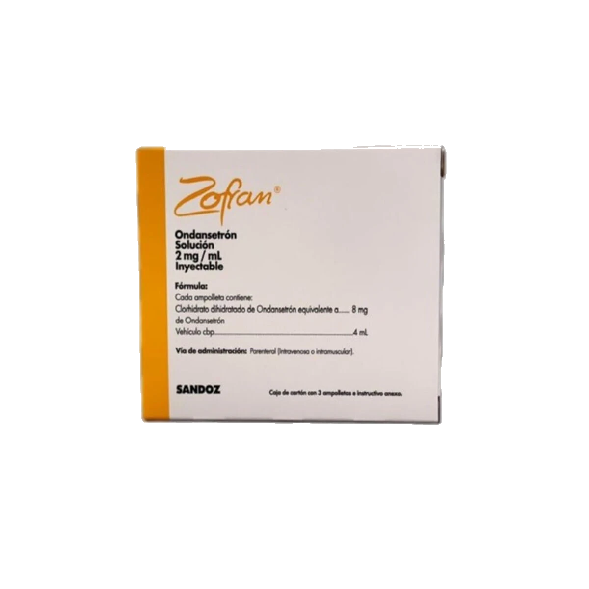 Zofran 8 mg Solución Inyectable 3 Ampolletas De 4 ml