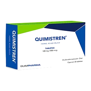 QUIMISTREN 30 TAB 100MG/800 MCG