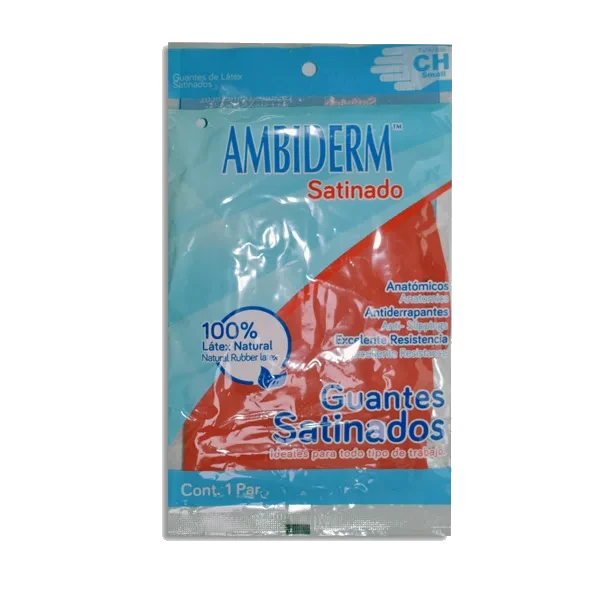 GUANTE AMBIDERM DOMESTICO ROJO CHICO