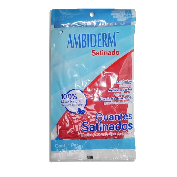 GUANTE AMBIDERM DOMESTICO ROJO MEDIANO
