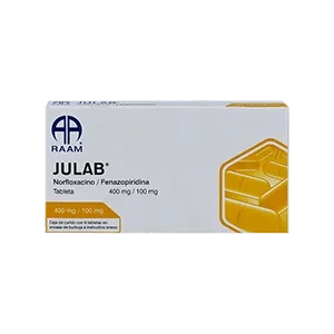 JULAB (NORFLOXACINO/FENAZOPIRIDINA)8TABS