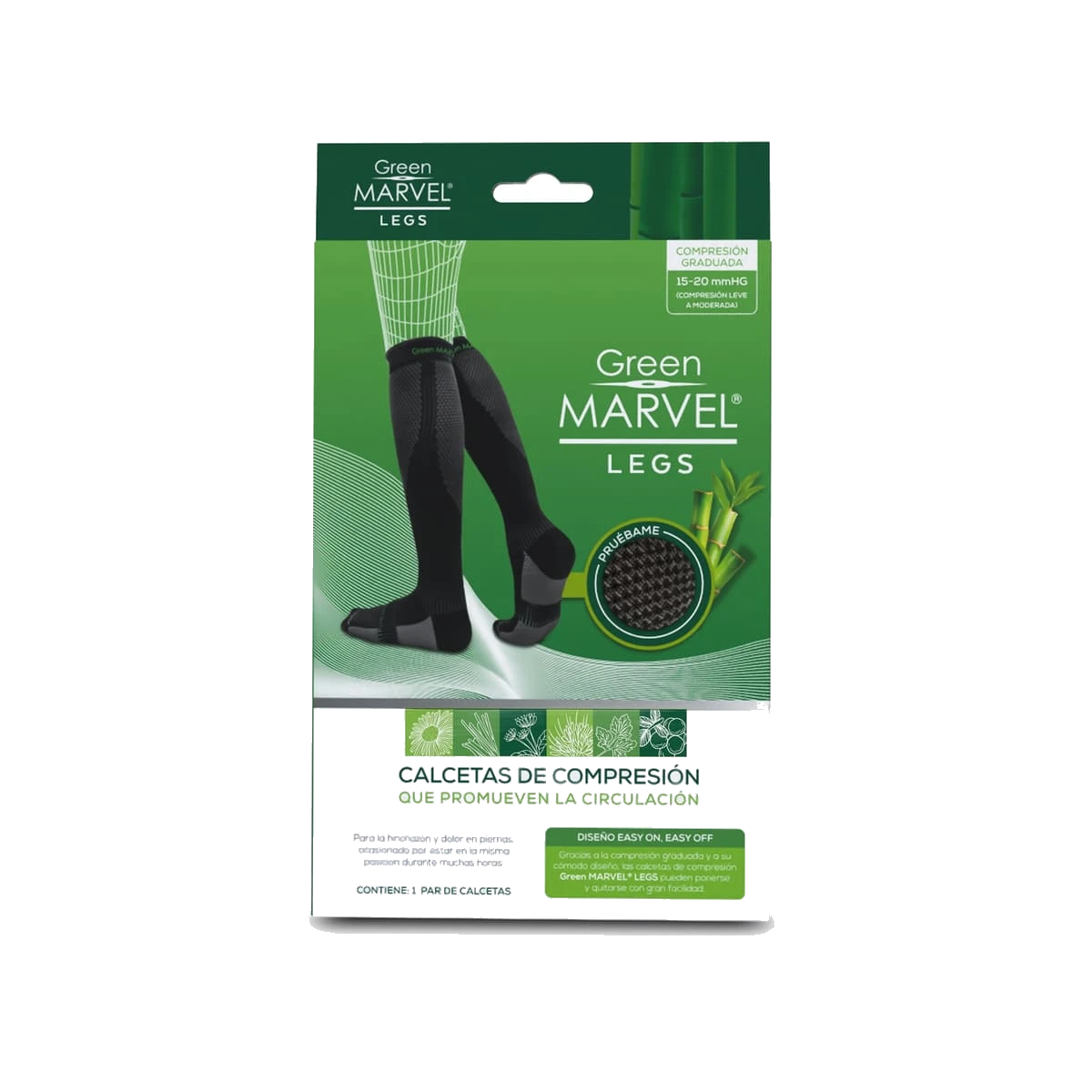 Green Marvel Legs Calcetas De Compresión  L-Xl