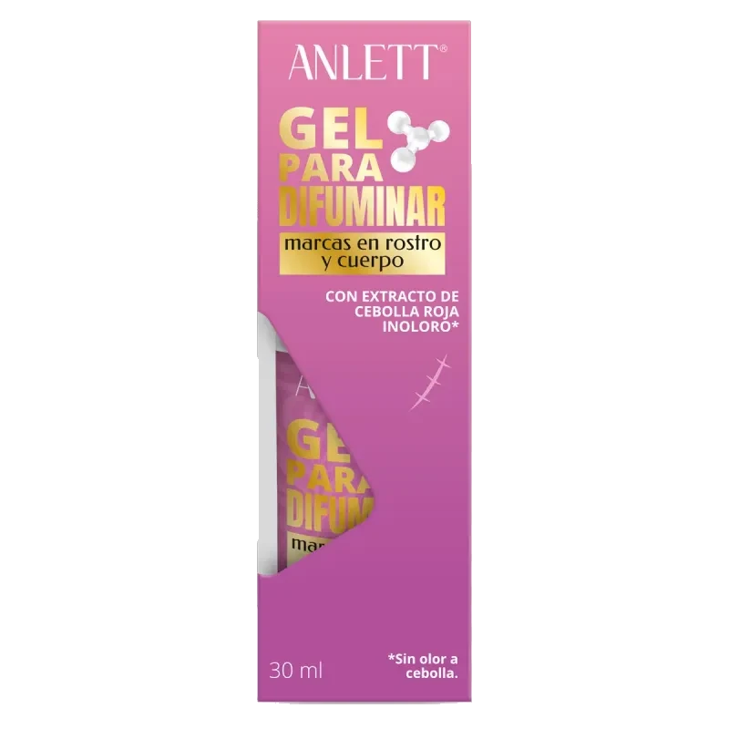 Anlett Caja Con Envase Con Gel Para Difuminar Marcas En Rostro Y Cuerpo De 30 ml