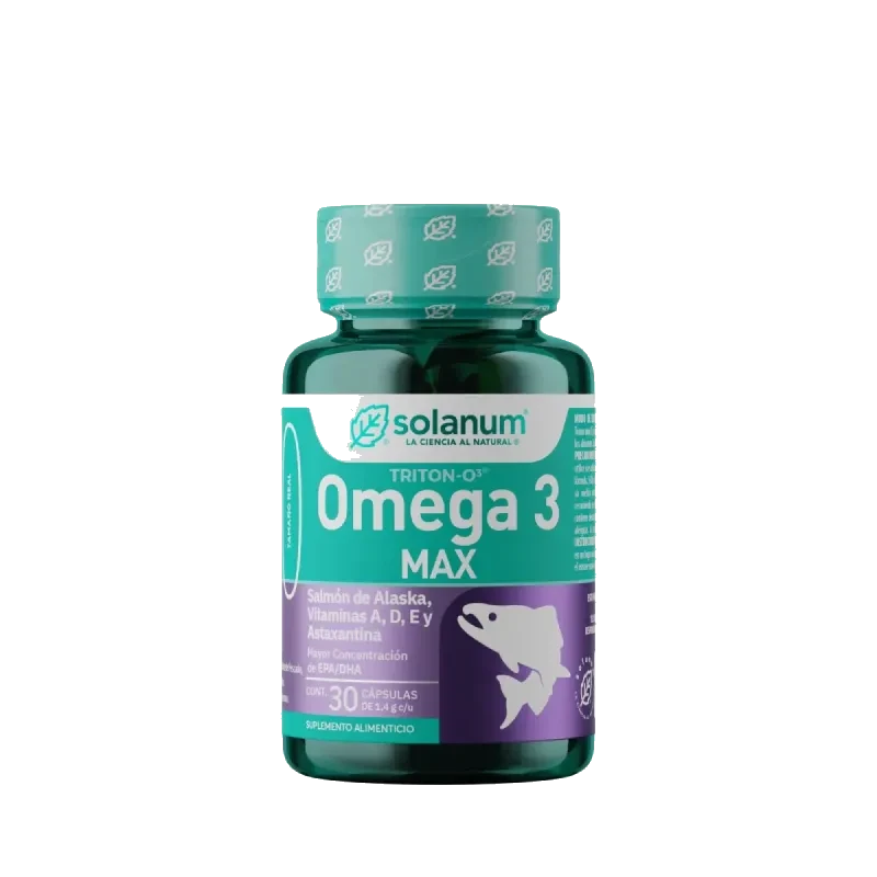Omega 3 Max Solanum  Salmon +Vit E Suplemento Alimenticio Con 30 Cápsulas