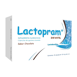 Lactopram Chocolate 150 Mg Suplemento Alimenticio 20 Cápsulas Genérico Progela
