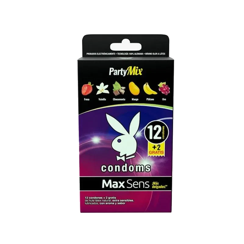 PLAYBOY CONDOMS MAXSENS PARTY MIX 12PZS