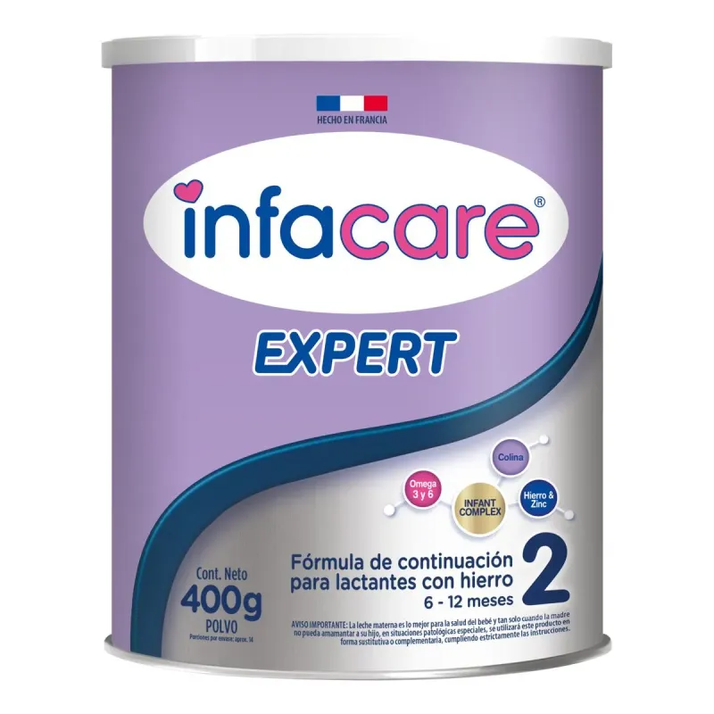 Infacare Expert Bote Con Formula De Continuación 2 Lactante 6-12 Meses En Polvo De 400g