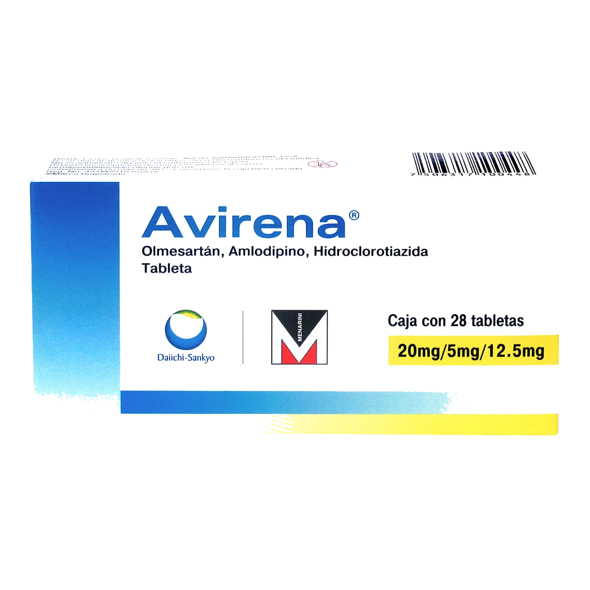 Avirena 20/5/12.5 Mg 28 Tabletas