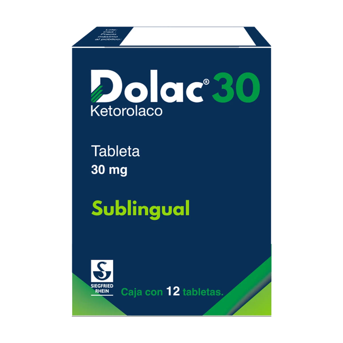 Dolac 30 Ketorolaco 30 mg Sublingual Caja Con 12 Tabletas