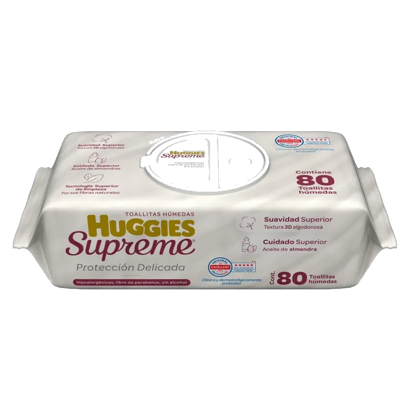 Toallitas Húmedas Huggies Supreme Pure Natural 80 Piezas