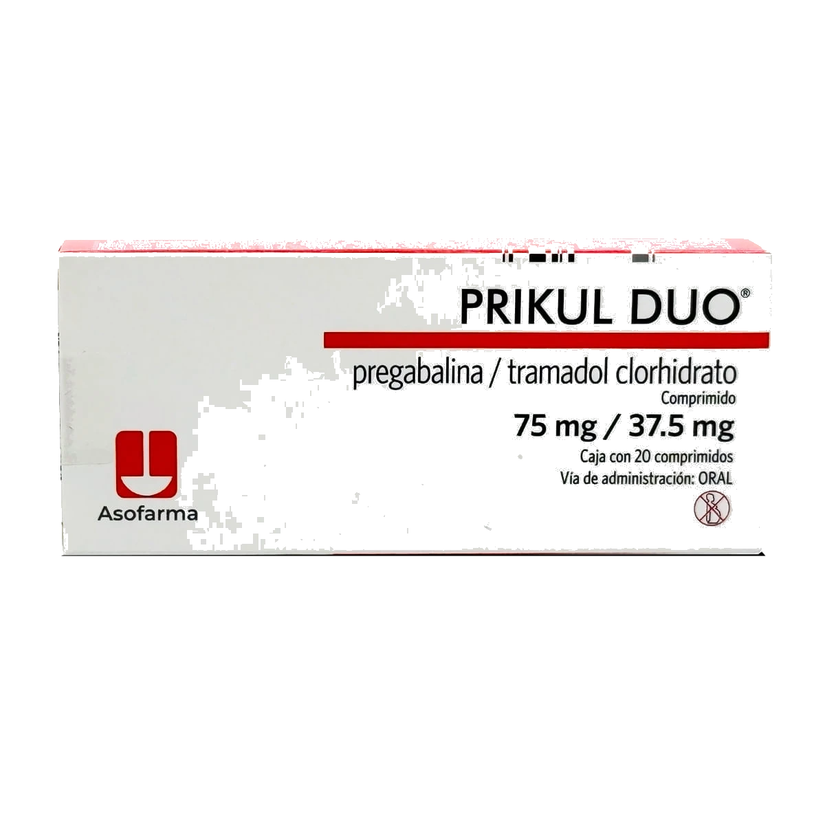 Prikul Duo Pregabalina / Tramadol Clorhidrato 75 mg / 37.5 mg Caja Con 20 Comprimidos