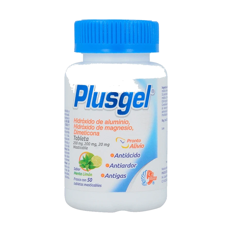 PLUS GEL (MGOH2/AL/DIMETICONA) 50TABS