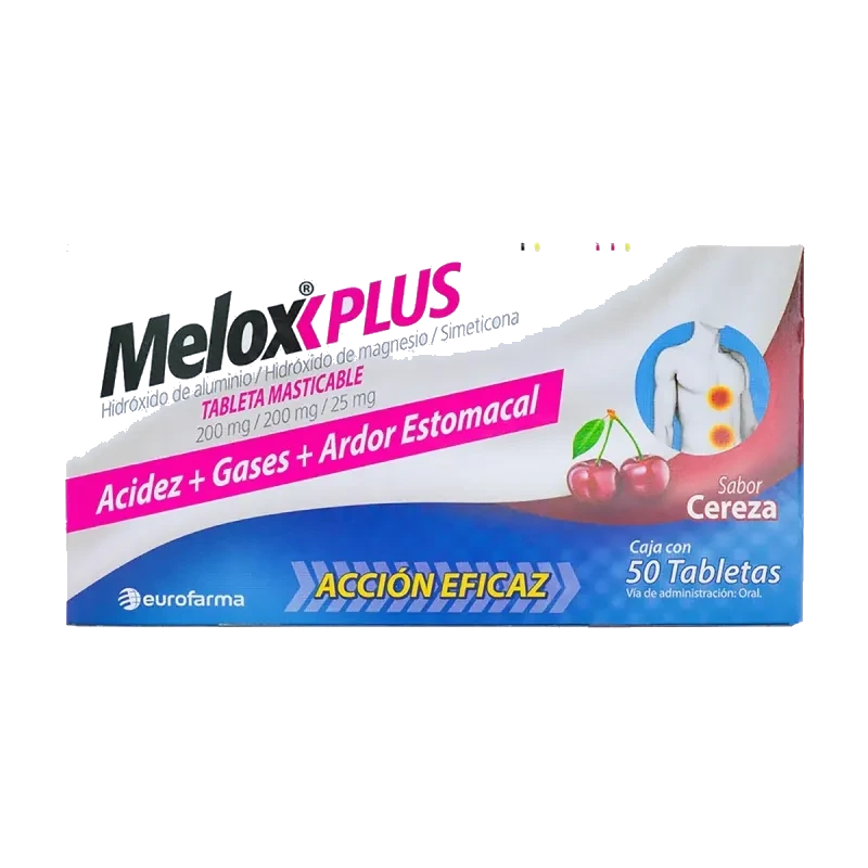 Melox Plus Cereza Caja Con 50 Tabletas