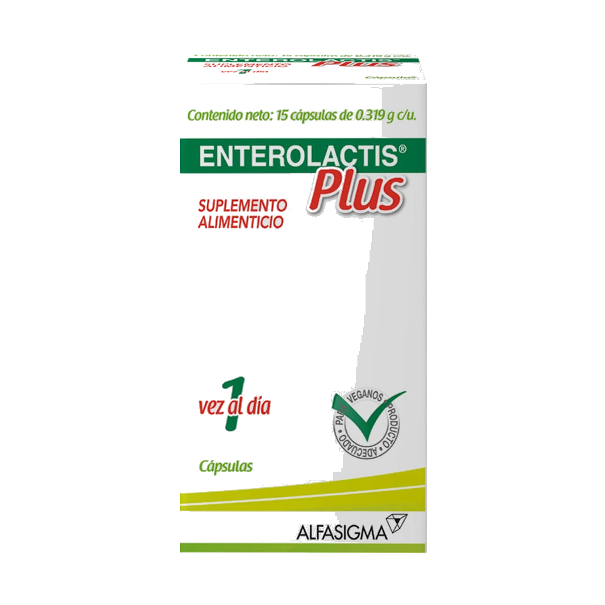 Enterolactis Plus Caja Con Suplemento Alimenticio De 15 Cápsulas