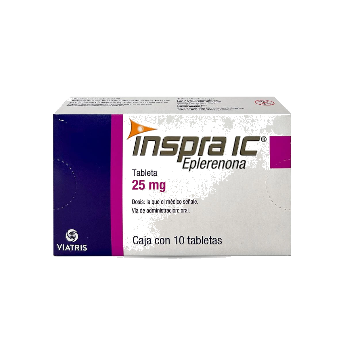 Inspra Ic 25 Mg 10 Tabletas