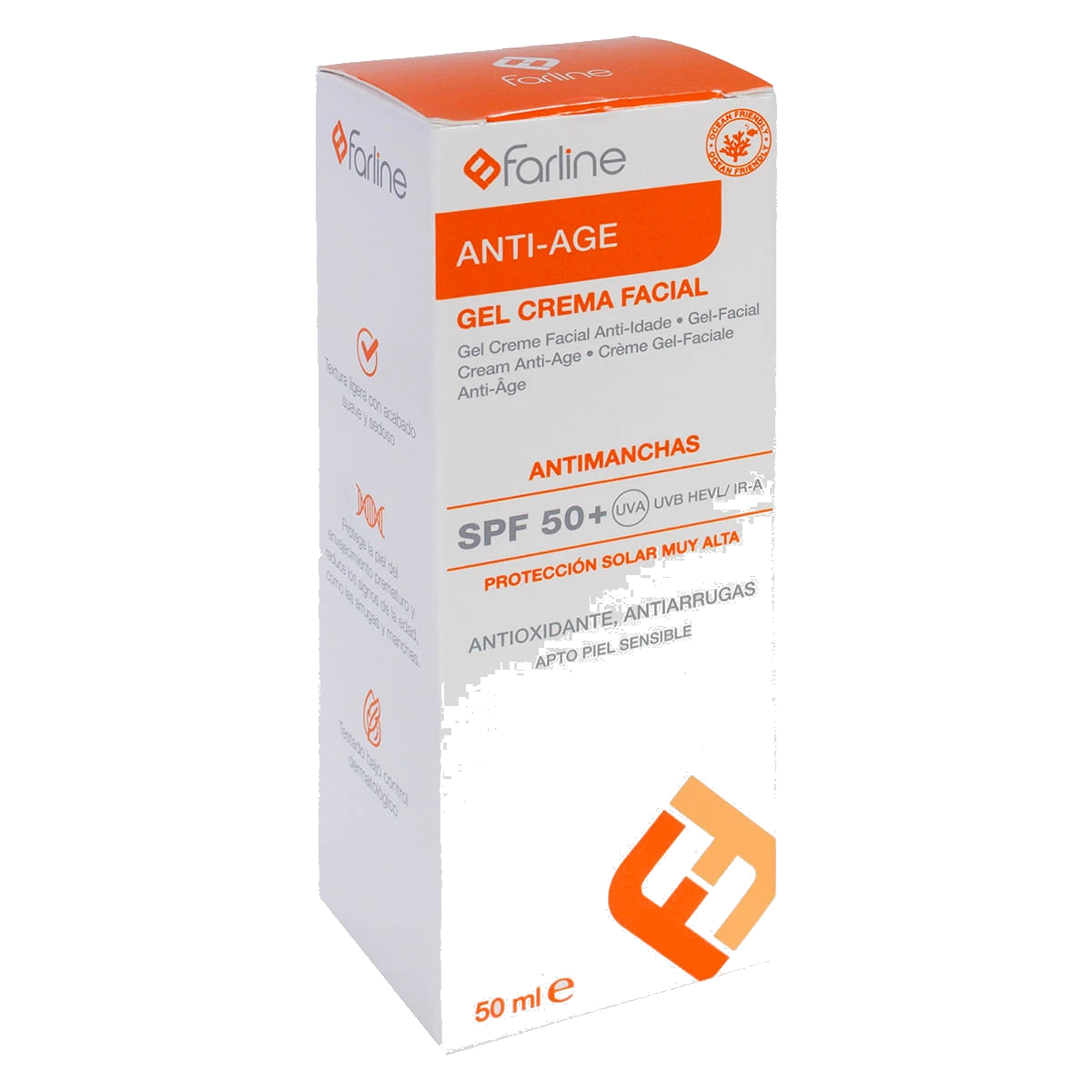 Farline Gel-Crema Facial Anti-Age Antimanchas Spf50+ De 50ml