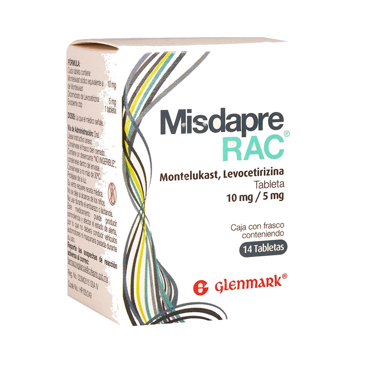Misdapre Rac Montelukast / Levocetirizina Caja Con Frasco De 14 Tabletas De 10mg / 5 mg