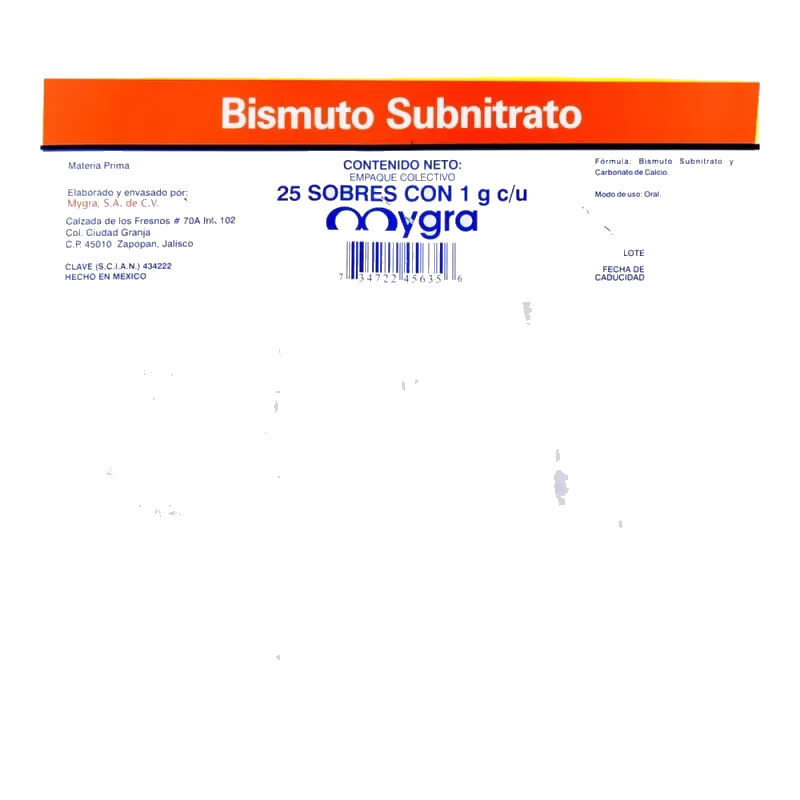 Bismuto Subnitrato 1 g 25 Sobres